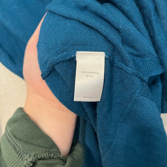 J. Jill Talia Washable Merino Wool Lightweight Tunic Sweater Peacock Blue - Picture 4 of 6